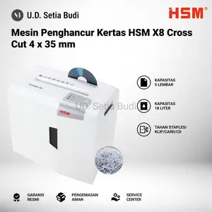 Mesin Penghancur Kertas HSM X8 Cross Cut 4 x 35 mm