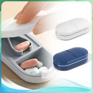 Mini Alat Pemecah Obat Alat Pemecah Obat Pill Cutter 3in1 Alat Gerus Obat Portabel Tempat Obat
