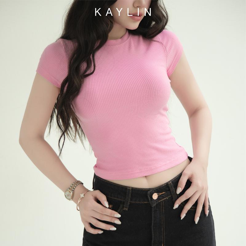 Áo thun nữ KAYLIN form Baby Tee chất vải thun gân co giãn phong cách - N2469 Women Top