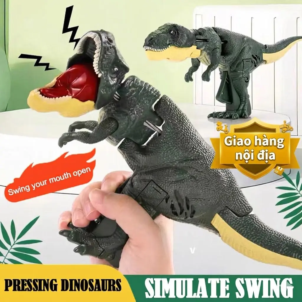 [Giao hàng địa phương] Đồ Chơi Khủng Long, Mô Hình Khủng Long Bạo Chúa Rex, Đầu Và Đuôi Di Chuyển, Thích Hợp Cho Trẻ Em, Đồ Chơi Bấm, Quà Tặng Sinh Nhật