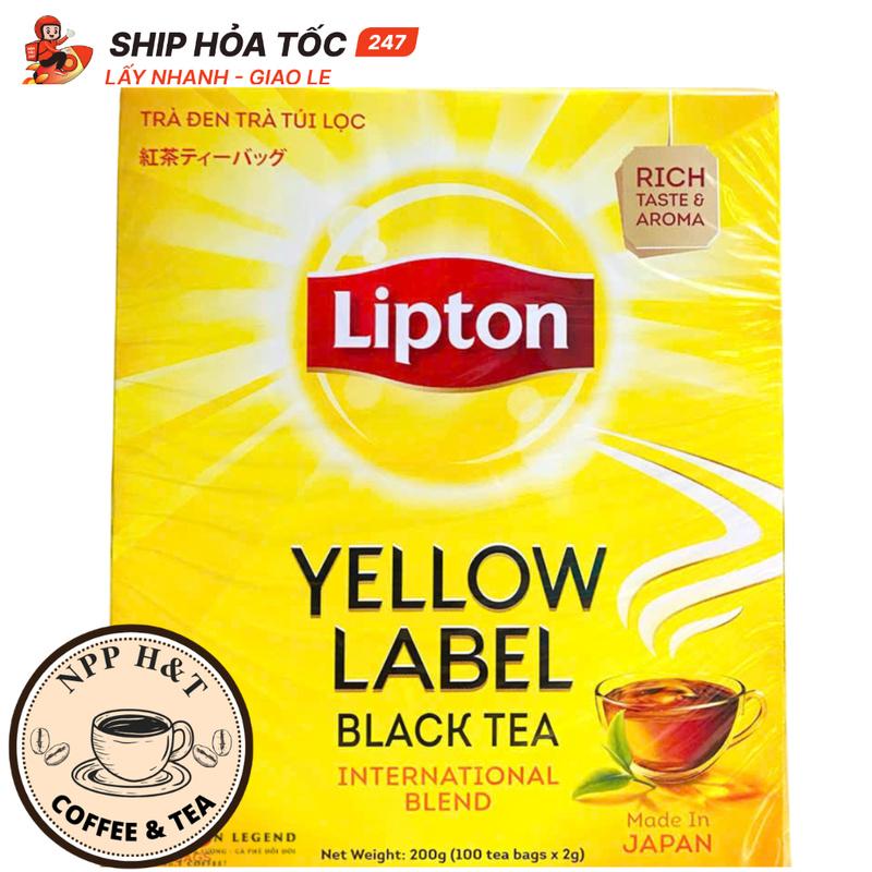 Trà Lipton Nhãn Vàng - Hộp 100 gói/ 2 gr/1 gói nhúng