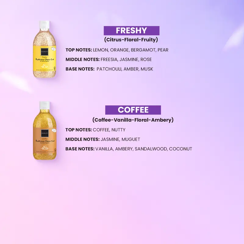 Scarlett Whitening Shower Scrub ( Happy, Charming, Jolly, Freshy, Cucumber, Mango, Pomegrante, Coffee ) Melembabkan dan Menghaluskan Kulit Lulur Mencerahkan Tubuh 4