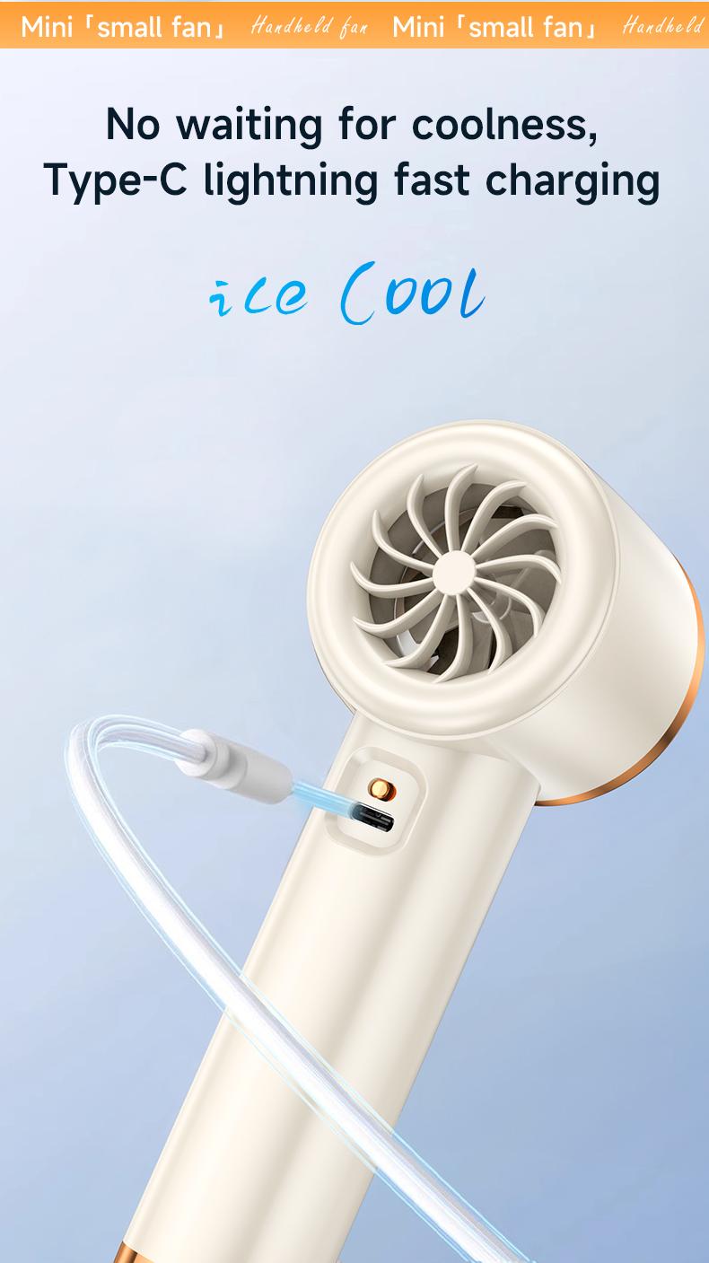 Mini Star Fan for Rapid Cooling, 100 Speeds, Hurricane Powerful Fan, Mini Portable USB Rechargeable Turbine Fan, Handheld with High Airflow