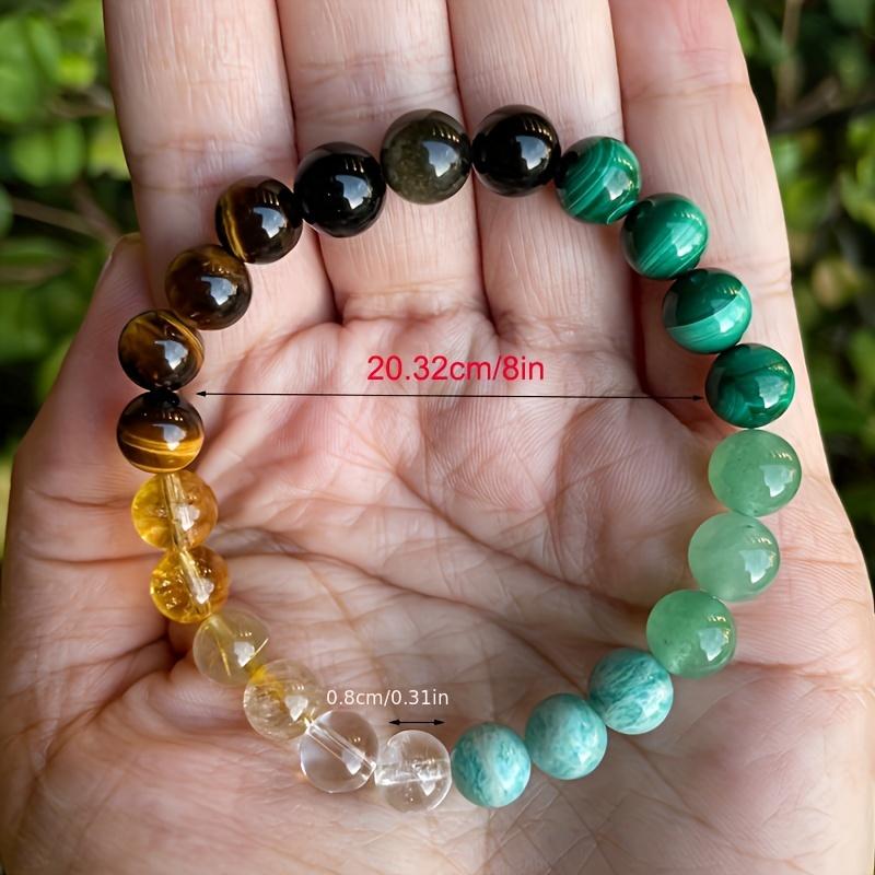 Yellow and Green Stone Bead Bracelet for Men and Women 0