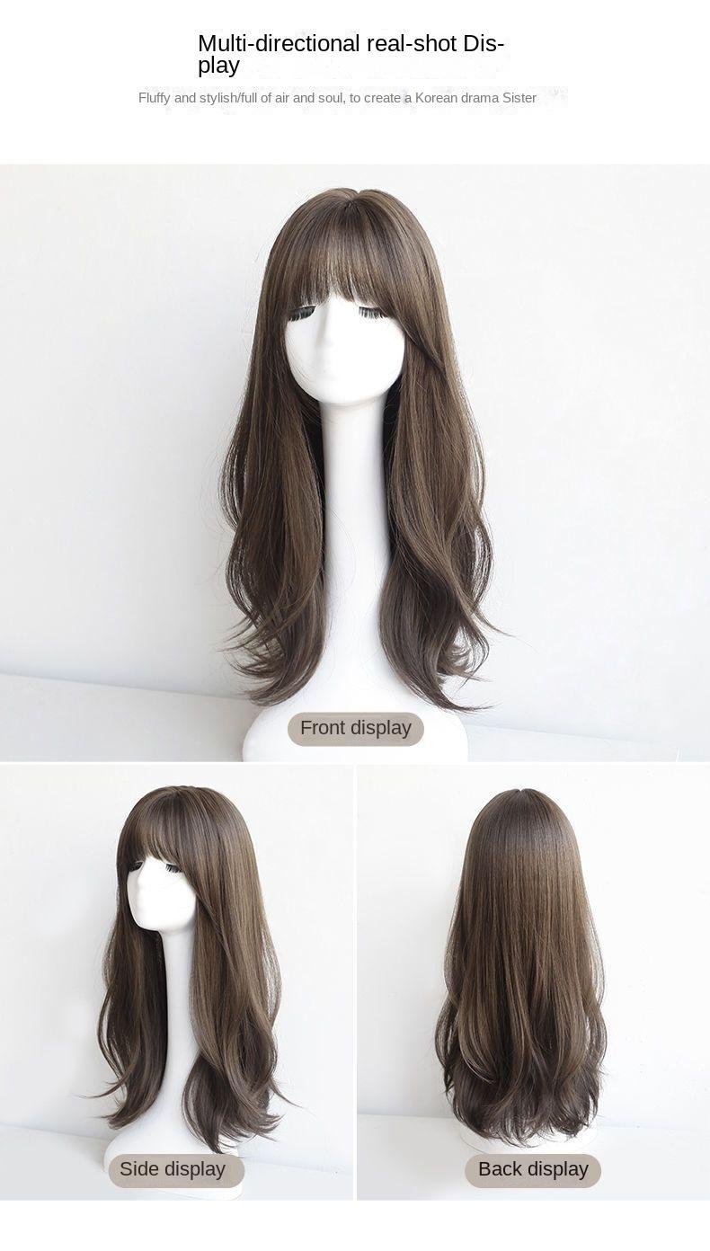 Product Introduction of Wig Women's Full-Head Wig-Style Mid-Length Hair 2024 Fashion New Wig Sheath Suitable for round Faces Hairstyle Simulation Natural 5