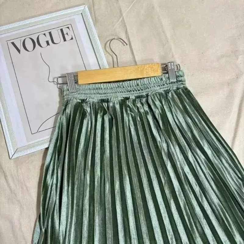 Rok Plisket Bludru Anak 7/8 Usia 9-14 Tahun / Rok Bludru Tanggung Terbaru - Fashion 4
