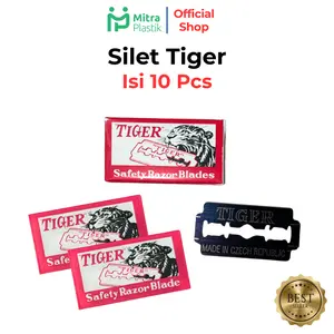 isi 10pcs Silet Tiger Silet Kecil Safety Razor Blades Silet Murah Silet Cukur Varian Standar Box Steel