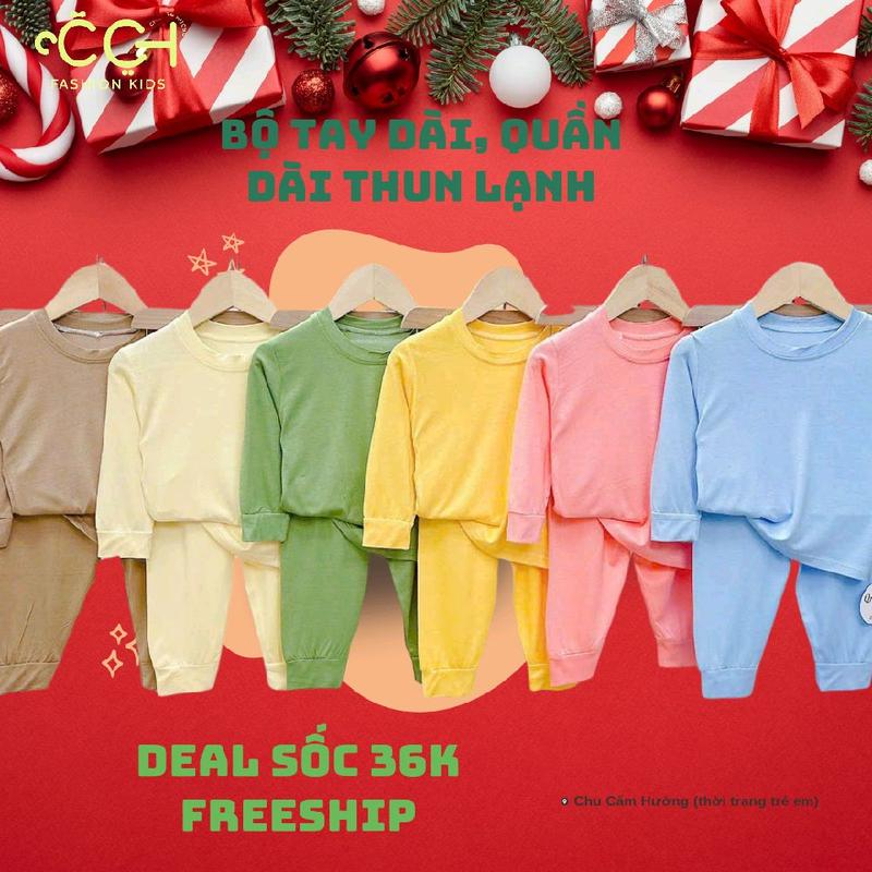SS1 Bộ Tay Dài Quần Dài Thun Lạnh Từ 7-16kg Cho Bé