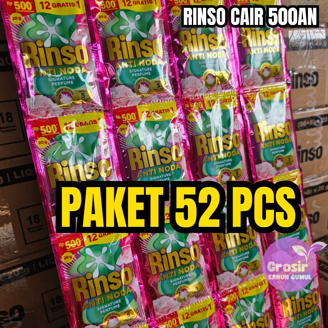 PROMO 52 PCS RINSO CAIR 500an WANGI BERSIH MURAH