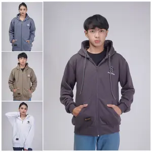 ZIPPER HOODIE FULLMOON BORDIR TIMBUL  FLECEE GRAMASI 280 ORIGINAL BRAND DISTRO UNISEX CEWEK COWOK RESLETING Fleece Nyaman Tebal Lembut Oversize Sweater Bandung
