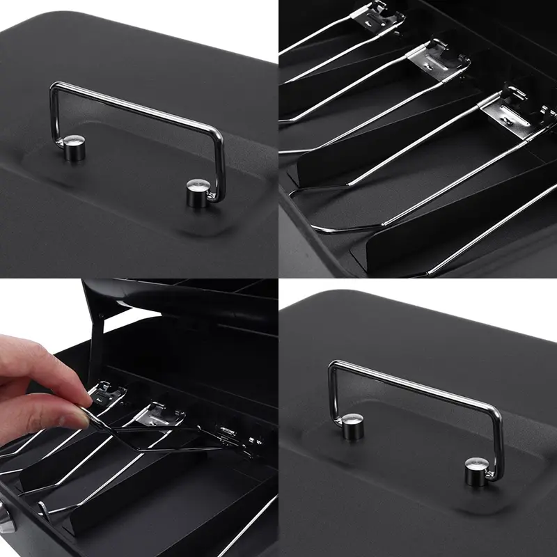Kotak Uang Portable Cash Box Money Box Safety With Lock Security Compartment/Drawer Secret Metal 3
