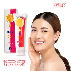 Kelly Lemon Soft Scrub Sabun Exfoliasi Wajah Pengangkat Sel Kulit Mati