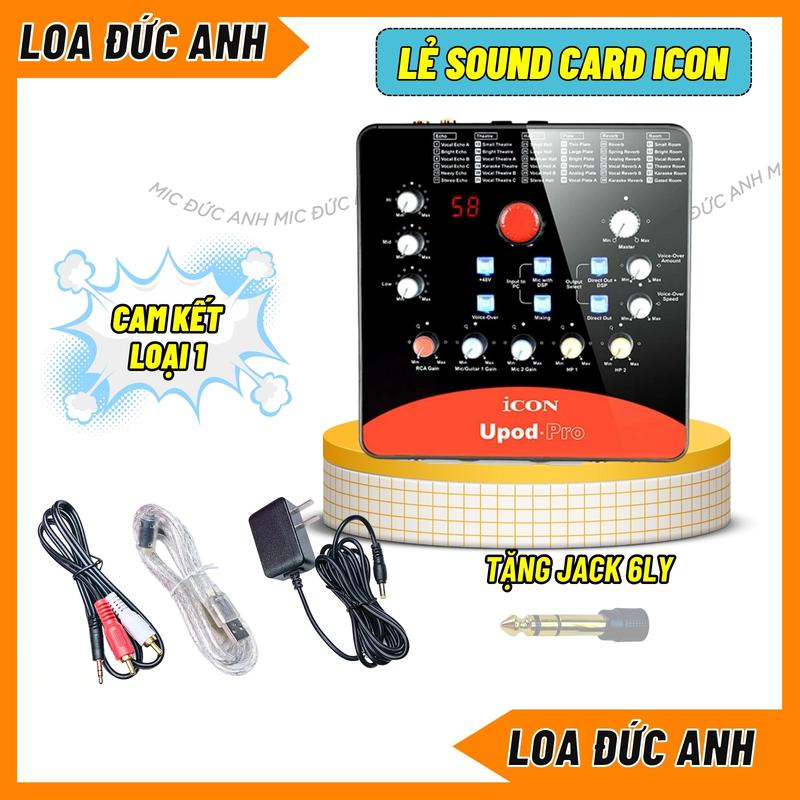 Sound Card Icon Upod Pro Màu Đỏ Đen Tích Hợp 72 Chế Độ Vang Dùng Nguồn 48V Kết Hợp Được Phần Mềm Autotune