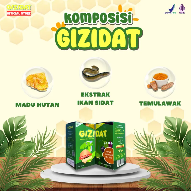 Madu Multivitamin Anak Gizidat - Paket 3 Botol 130ml BPOM & HALAL 2