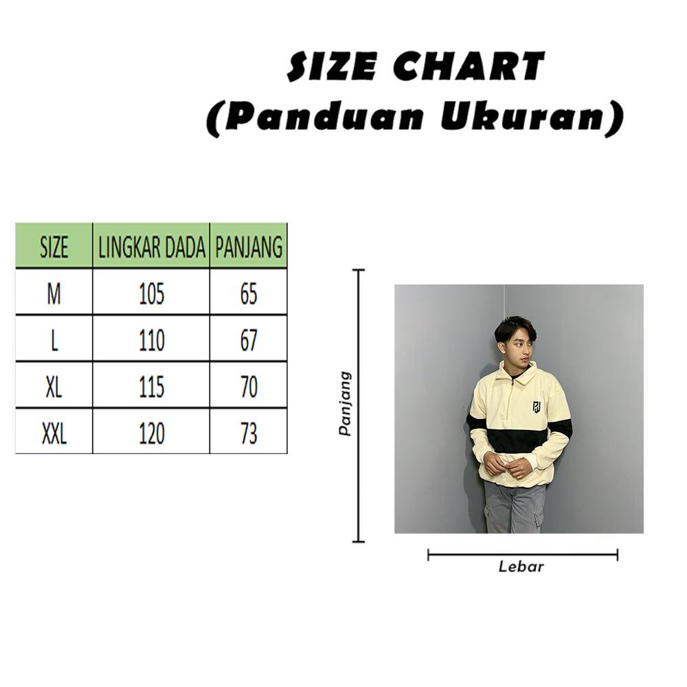 Jaket Sweater Rugby - Halfzip BT Star Unisex Pria Wanita Premium Quality