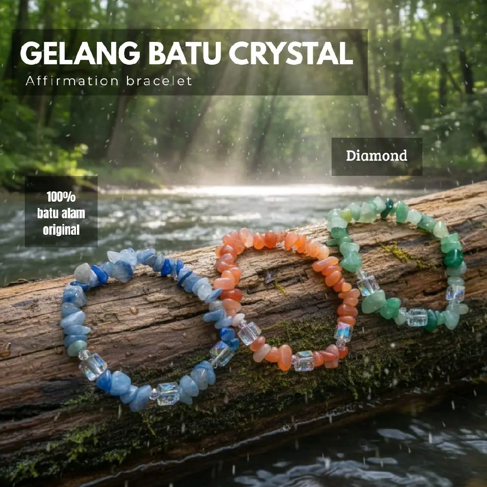 gelang batu alam gelang batu kristal original gelang kristal gelang affirmasi diamond