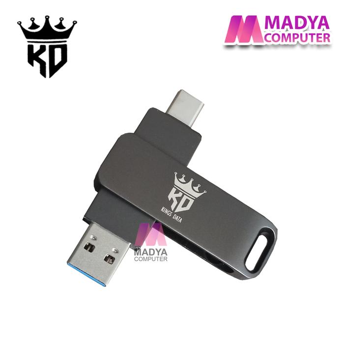 Gambar USB Flash Drive USB 3.0 + Type C Kings Data (16GB / 32GB / 64GB / 128GB) dari Madya Computer Kab. Banyumas Tokopedia