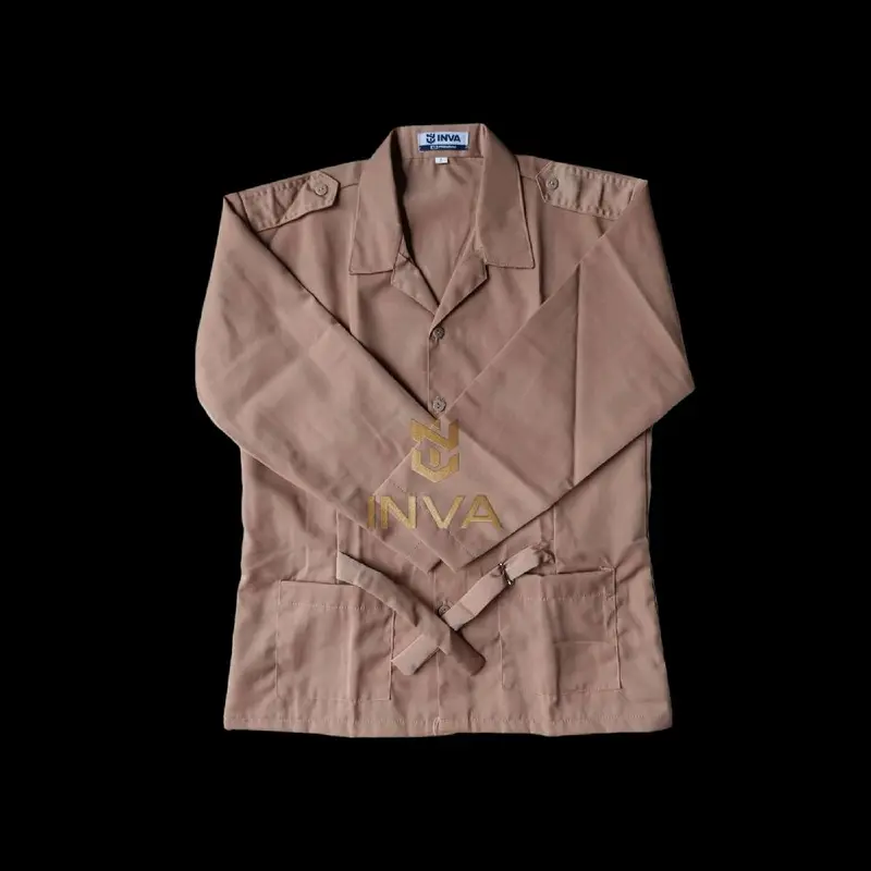 Baju pramuka perempuan lengan panjang model kantong bawah tali pinggang Seragam sekolah SD,SMP,SMU kain Balestra/High Twis Anak Fashion 2
