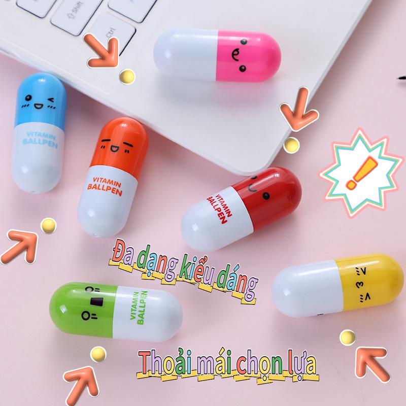  Bút bi sáng tạo hình viên thuốc biểu cảm dễ thương giải thưởng học sinh đồ chơi văn phòng phẩm cho trẻ em bút đồ chơi mang theo bút hoạt hình sáng tạo bút đa năng có thể thu vào cho học sinh bút biểu cảm vui nhộn mang theo 