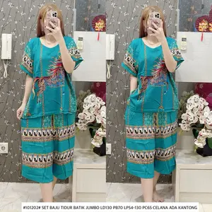 #101202 SET BAJU TIDUR BATIK JUMBO KUDA LD130
