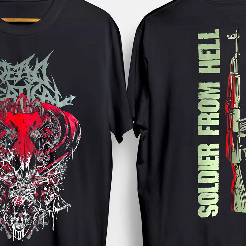Kaos Band DEAD VERTICAL - SOLDIER FROM HELL / Tshirt Premium Musik Rock Metal UNISEX Combed Nyaman Baju Pria Distro Lembut Custom 3