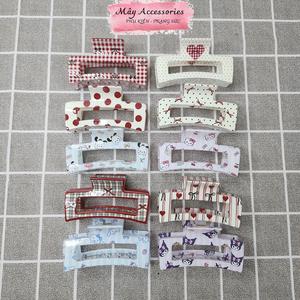 Kẹp Tóc Hình Vuông Nhiều Họa Tiết Phong Cách Dễ Thương