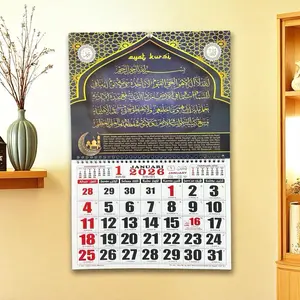 Kalender Dinding Spiral 12 Lembar Bergambar Tahun 2026 Angka Besar Hitam Kertas HVS 80 gram