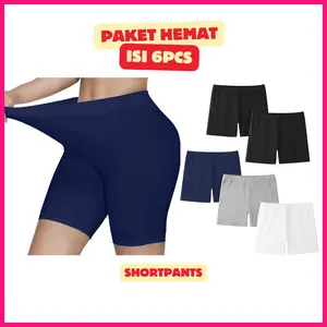 Paket Hemat Isi 6 Pcs Hotpants - Celana Pendek Wanita - Hotpants Pendek Wanita -Hotpants Outfit - Celana Dalaman Wanita Shorts Bawahan Cewek Hitam Santai