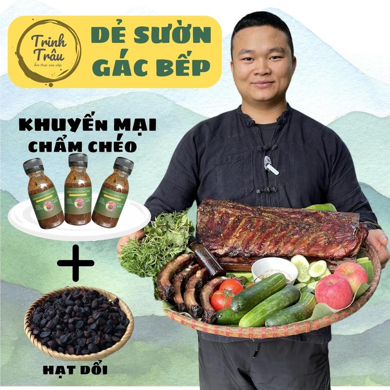  500GR Dẻ Sườn Gác Bếp Trinh Trâu Thịt Sụn Sần Sật Hút Chân Không Thịt Nướng Tây Bắc Siêu Ngon Trinh Bếp Khói 