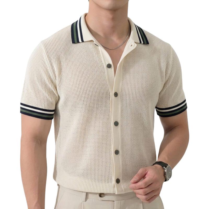 [NEW] Áo sơ mi len lưới dệt kim, TOPGU Áo Sơ Mi Lưới Dệt Kim Cao Cấp Chất Liệu Len Mongtoghi