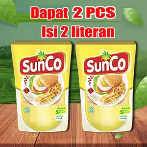 Sunco Minyak Goreng Refill Dapat 2Pcs [per pcs isi 2 literan] - Minyak Goreng Enak & Bening
