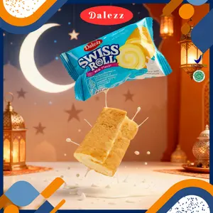 18g*14pcs 18pcs 22pcs Dalezz Swiss Roll Rasa Susu Isi Krim Bolu Gulung Enak dan Lezat