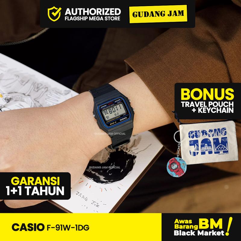 Jam Tangan Casio F-91WM |Jam Tangan Pria Cowok | Digital | Anti Air | Original | Casio Watches | Kaca Resin | F-91WM F-91W F91W F91WG F 91 WM 3