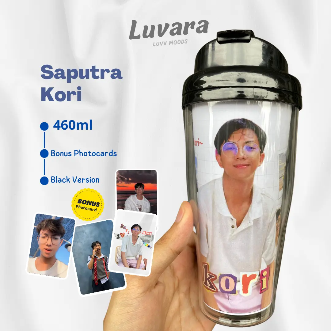 Tumbler Black - Saputra Kori - Bonus Photocard Kori - 460ML