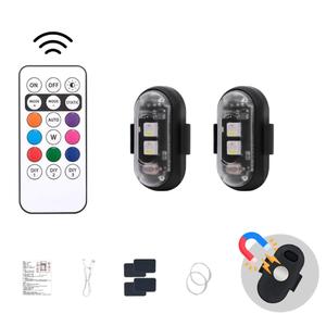 RGB LEDストロボライト、リモートコントロール航空機ドローンライト、充電式夜間警告ライト、車、オートバイ、バイク、キャンプ、トラック、ボート用の点滅ライト