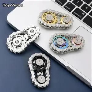 Toy-Verse Fidget Hand Spinner Rante /Besi Rantai Cincin Dekompresi Sproket Keren Mainan Rantai /Cool Sprockets Hand Roller Fidget Chain Toys Novelty Anti /Anxiety Hand Finger Spinner/Metal Fidget Spinner/Kinetic Desk Office  Anak