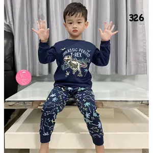 Dealshop Setelan Anak Laki-Laki T-rex / Baju Tidur Anak Cowok Lengan Panjang / Setelan Dinosaurus Usia 1th-10th 326