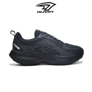 Injury Estevao Sonic 1 Full Black - Sepatu Olahraga Outdoor Running Lari Pria Wanita Kasual Senam