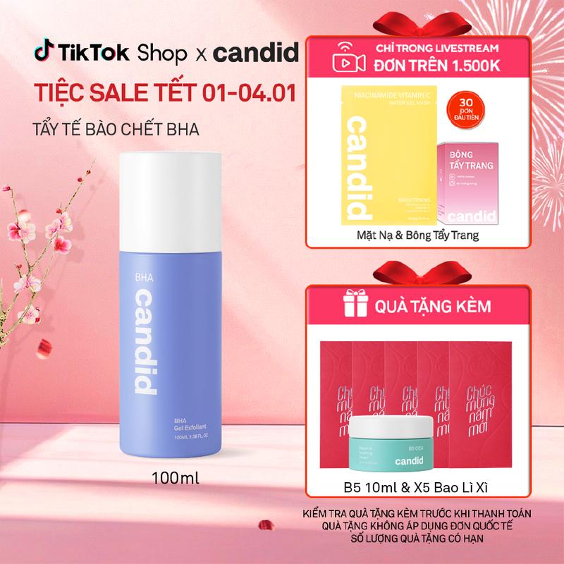 Hoạt Chất BHA Tẩy Tế Bào Chết & Thông Thoáng Lỗ Chân Lông - CANDID BHA Gel Exfoliant 100ml