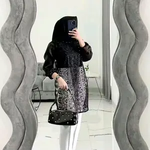 Zize Outer Tunik brokat sapto full payet/ Outer kondangan outer wisuda Formal Wanita Pesta Atasan