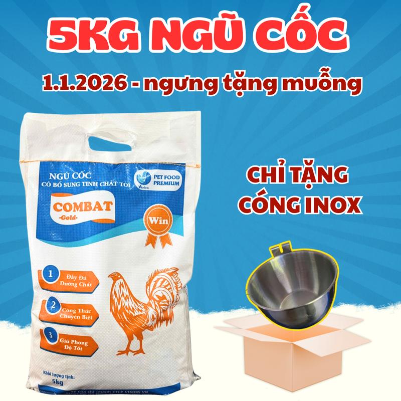 5kg Ngũ Cốc COMBAT GOLD 13 loại hạt - Ngũ cốc nguyên hạt cao cấp loại 1 - Đầy đủ dinh dưỡng phát triển lông mau lên tay