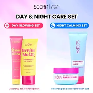READY Day & Night Care Set - SCORA Bright Me Up Sunscreen 40 Gr + SCORA Sheer Glow Tone Up Cream 30gr Pelembab