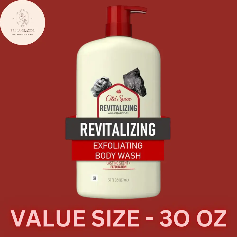 Old Spice Body Wash for Men, Revitalizing with Charcol Scent, Exfoliating and Long Lasting Lather, 30 Oz