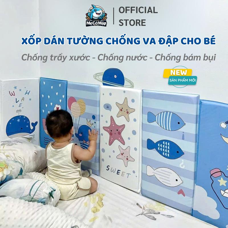 Xốp Dán Tường Cao Cấp Chống Va Đập Cho Bé, Set 6 Tấm Xốp Dán Tường Hoạt Hình Ngộ Nghĩnh, Decor Phòng Ngủ
