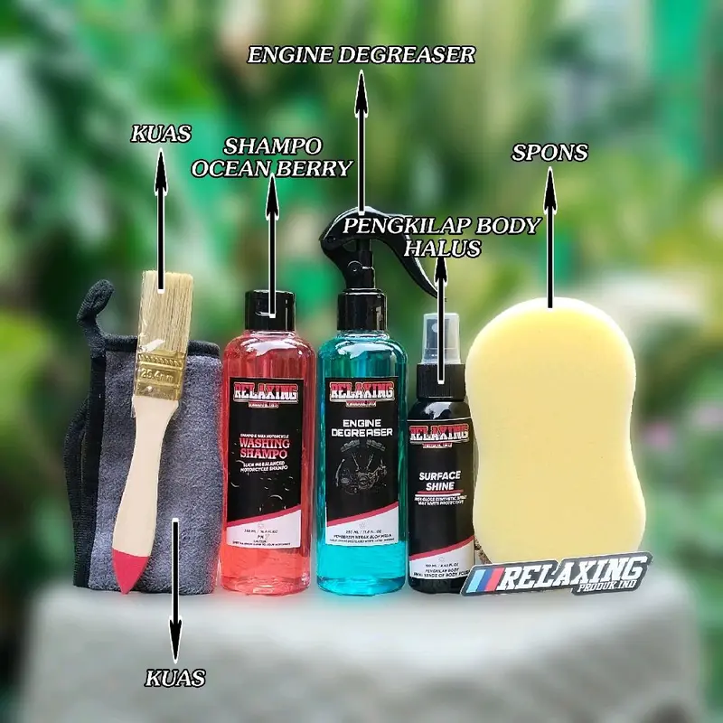 Terlaris No. 1 PAKET M PAKET CUCI LENGKAP ENGINE DEGRESER SHAMPO MOTOR PENGKILAP BODY SEMI COATING BY RELAXINGPRODUKIND engine  degreaser pembersih krengkes Kendaraan 0