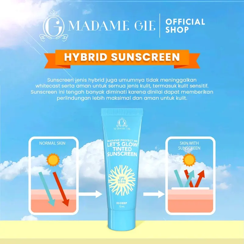 Madame Protect Me Let's Glow Tinted Sunscreen SPF 50 PA ++++ Multipurpose 10ml - 35ml (Facial / Wajah / Niacinamide / Perawatan) 6
