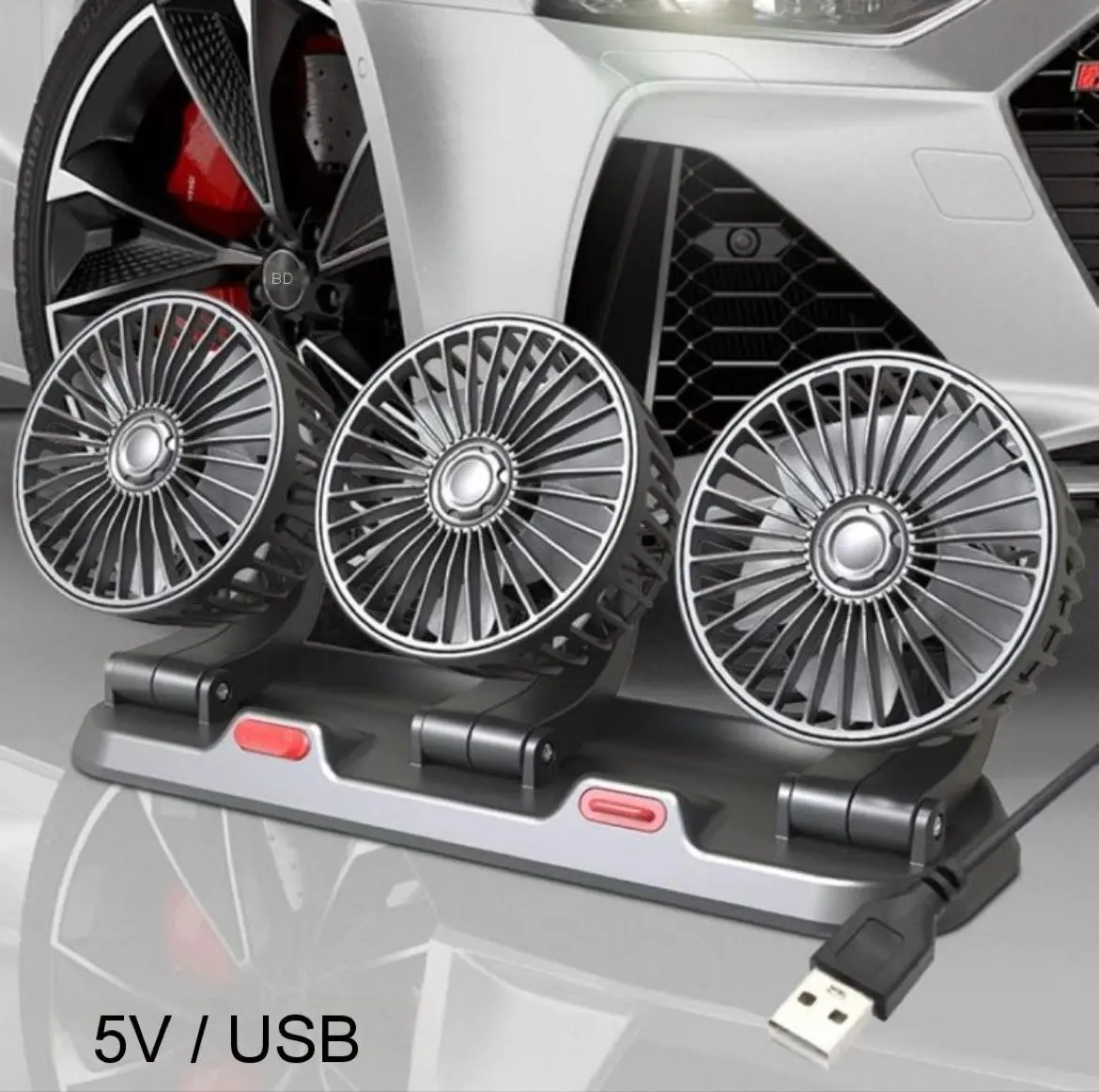 Kipas Angin Mobil Ganda 2,3 kepala Double Headed Fan 12Volt 24v Car