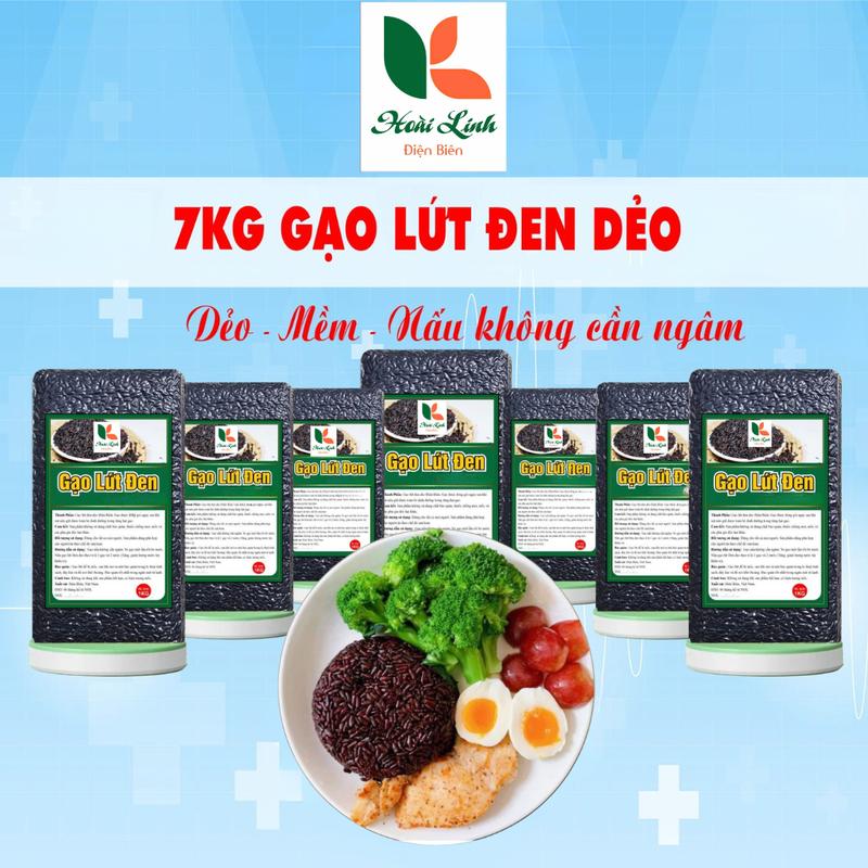   HOÀI LINH Combo 7 kg gạo tẻ lứt đen dẻo thơm ngon thực dưỡng Healthy Eatclean ăn kiêng hữu cơ tự nhiên - Hoài Linh Điện Biên  Đóng mỗi túi 1 kg hút chân không . Hữu cơ Tự nhiên Food 