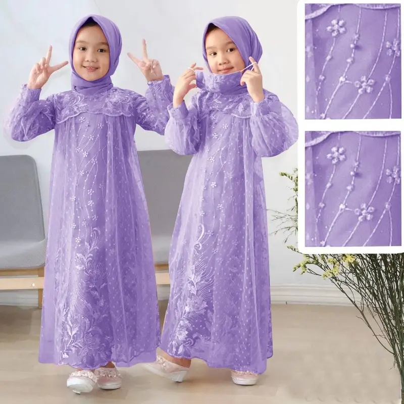 DRES LIANA KID 3-13 TAHUN/GAMIS ANAK TILE MUTIARA REAL PICT FRE MASKER GOOD QUALITY 5