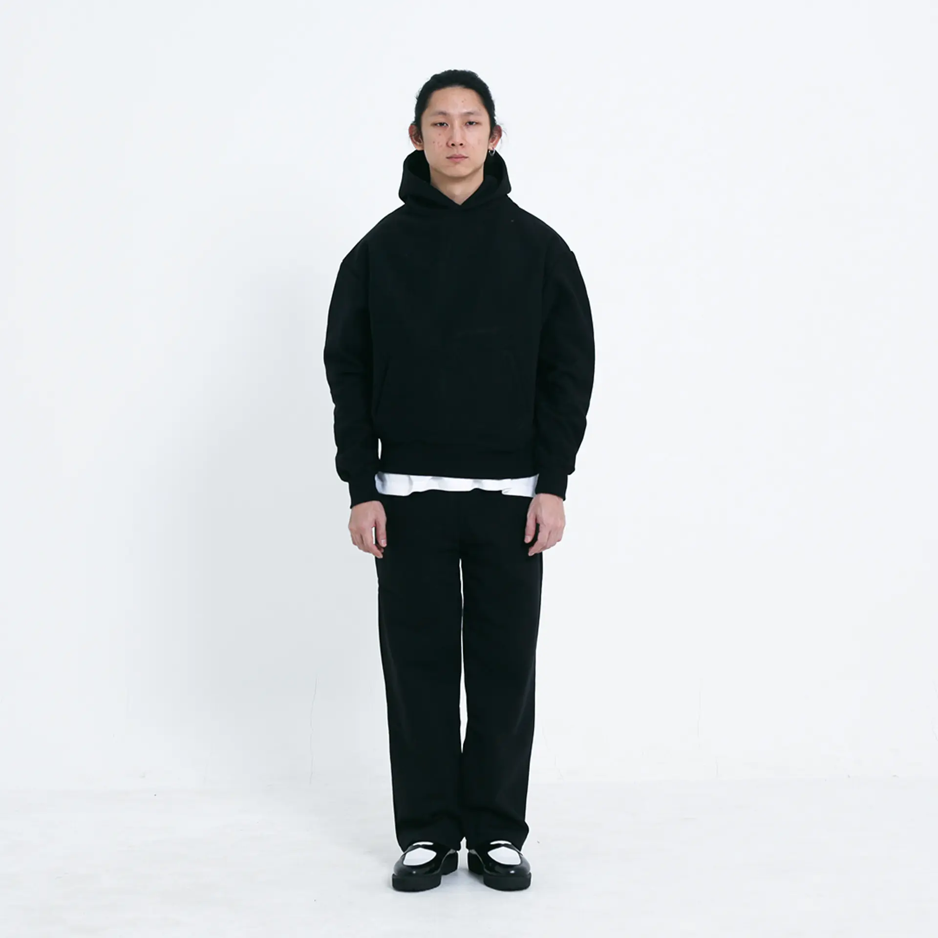 All Around Faded Boxyfit Hoodie Black Onyx 375GSM